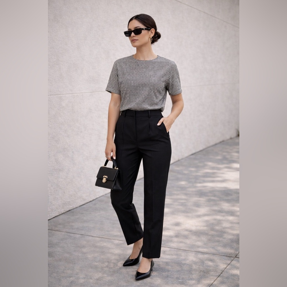 Calvin Klein Plaid Short Sleeve Blouse